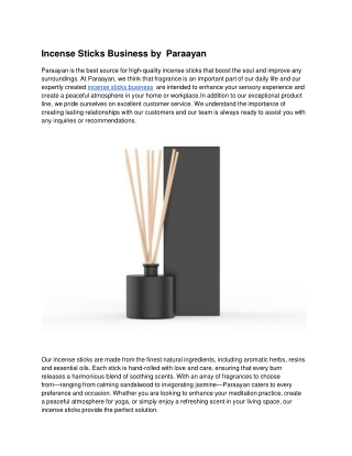 Incense Sticks Business by Paraayanc