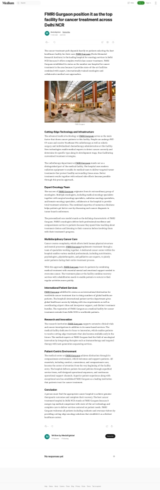 FMRI Gurgaon - Top Hospital For Cancer Treatment