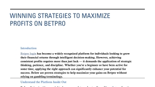 Maximize Your Success with Betpro | Proven Strategies for Growth