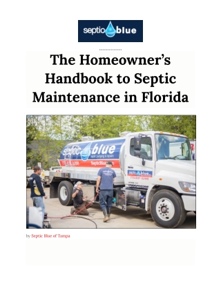 The Homeowner’s Handbook to Septic Maintenance in Florida