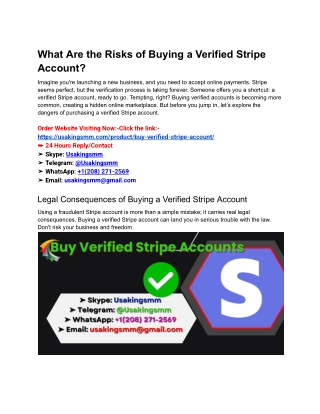 What Are the Risks of Buying a Verified Stripe Account