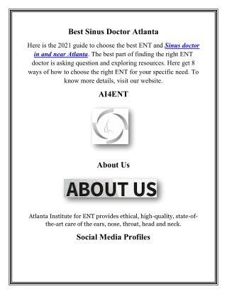 Best ENT Doctor near Me, ai4ent