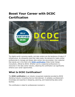 Boost Your Career with DCDC Certification
