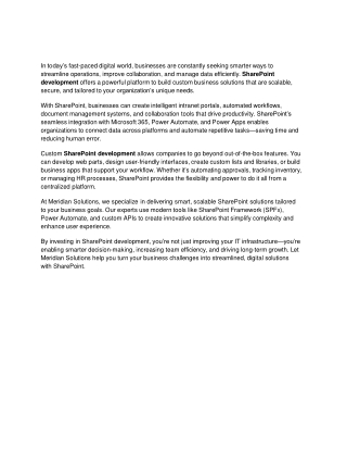 How Can SharePoint Development Help You Build Smarter Business Solutions?