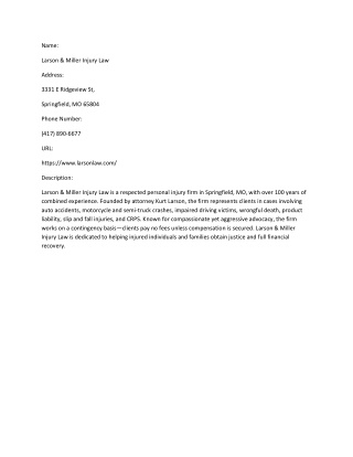 Larson & Miller Injury Law