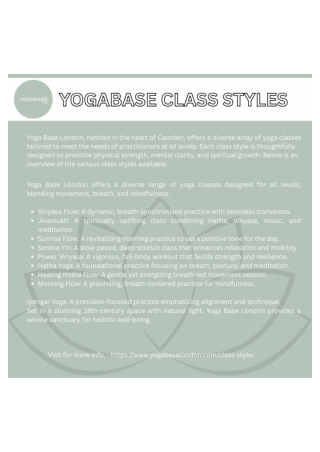 YOGABASE CLASS STYLES