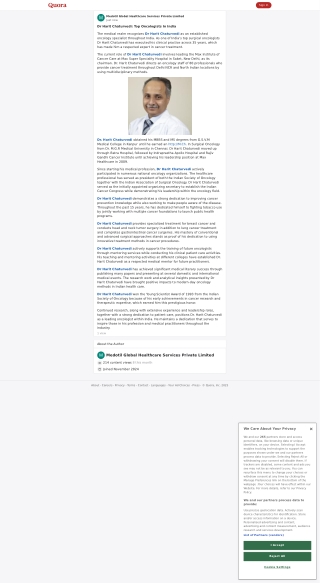 Dr Harit Chaturvedi - Best Oncologist In Delhi