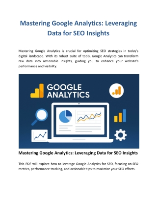 Mastering Google Analytics: Leveraging Data for SEO Insights