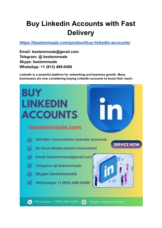 Buy Linkedin Accounts with Fast Delivery