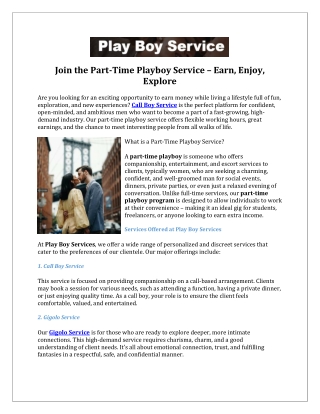 Join the Part-Time Playboy Service – Earn, Enjoy, Explore