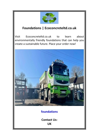 Foundations  Ecoconcreteltd.co.uk