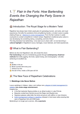 Flair in the Forts_ How Bartending Events Are Changing the Party Scene in Rajasthan