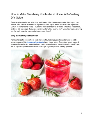 How to Make Strawberry Kombucha at Home_ A Refreshing DIY Guide