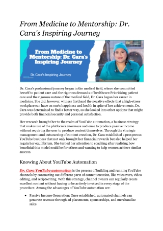 From Medicine to Mentorship_ Dr. Cara's Inspiring Journey