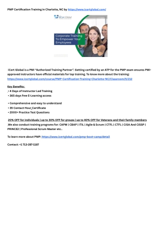 PMP Certification Training in Charlotte, NC