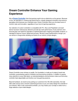 Dream Controller Enhance Your Gaming Experience