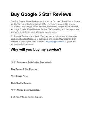 Buy Google 5 Star Reviews