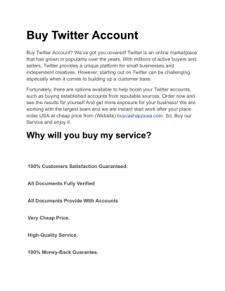 Buy Twitter Account