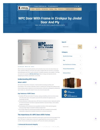 WPC Door With Frame in Zirakpur By Jindal Door And Ply