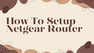 How to setup Netgear router