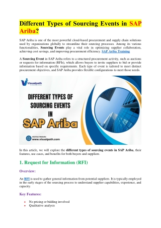 SAP Ariba Training - SAP Ariba Course