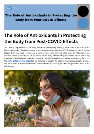 The Role of Antioxidants in Post-COVID Recovery