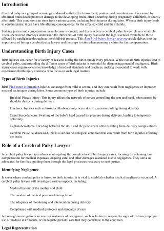 Cerebral Palsy Lawyer: Fighting for Fair Compensation