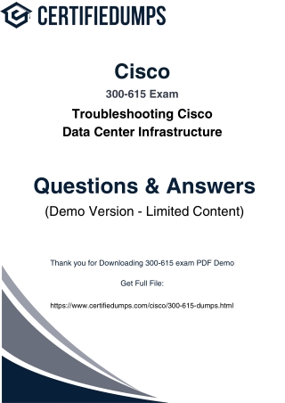 Cisco 300-615 DCIT Practice PDF – Your Path to Data Center Certification