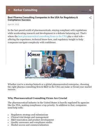 Best Pharma Consulting Companies in the USA for Regulatory & Compliance Success