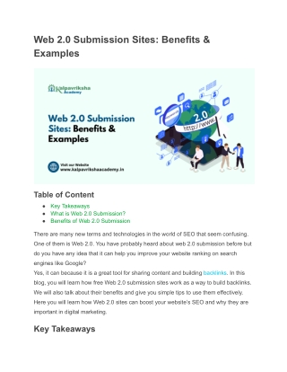 Boost Organic Traffic with These Web 2.0 Submission Sites