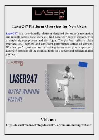 Laser247 Platform Overview for New Users