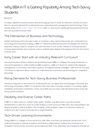 Why BBA in IT is Gaining Popularity Among Tech-Savvy Students