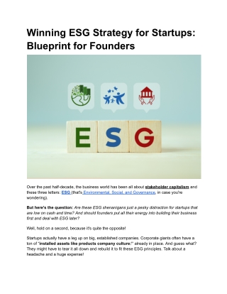 Winning ESG Strategy for Startups_ Blueprint for Founders