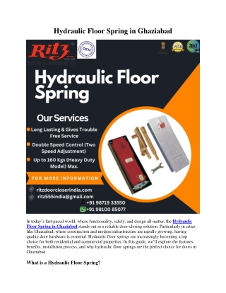Hydraulic Floor Spring in Ghaziabad