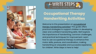 Occupational Therapy Handwriting Activities