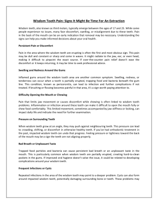 Wisdom Tooth Pain: Signs It Might Be Time for an Extraction