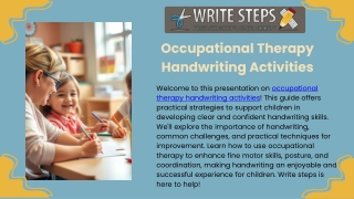 Occupational Therapy Handwriting Activities