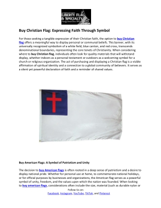 Liberty Flag Specialty- Buy Christian Flag