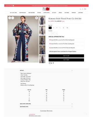 Kimono Style Floral Print Co-Ord Set – Effortless Elegance by Navvi