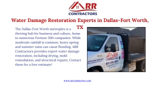 Water Damage Restoration Experts in Dallas-Fort Worth, TX