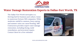 Water Damage Restoration Experts in Dallas-Fort Worth, TX