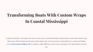 Transforming Boats With Custom Wraps In Coastal Mississippi