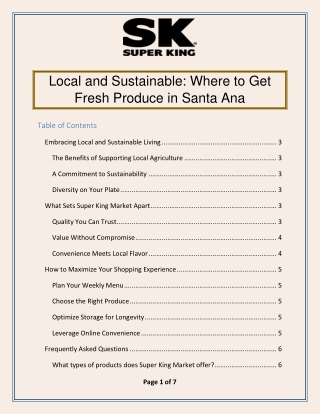 Local and Sustainable - Where to Get Fresh Produce in Santa Ana