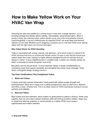 How to Make Yellow Work on Your HVAC Van Wrap