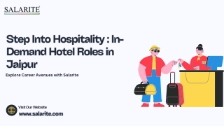 Step Into Hospitality  In-Demand Hotel Roles in Jaipur