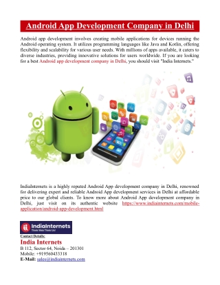 Android App Development Company in Delhi