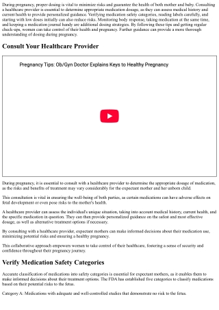 10 Tips for Dosing During Pregnancy