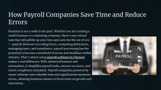 How Payroll Companies Save Time and Reduce Errors