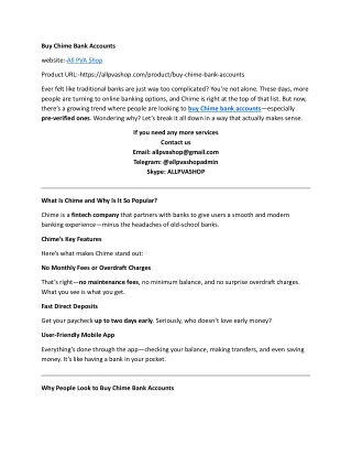 Buy Chime Bank Accounts