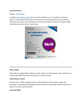 Why People Buy Skrill Accounts